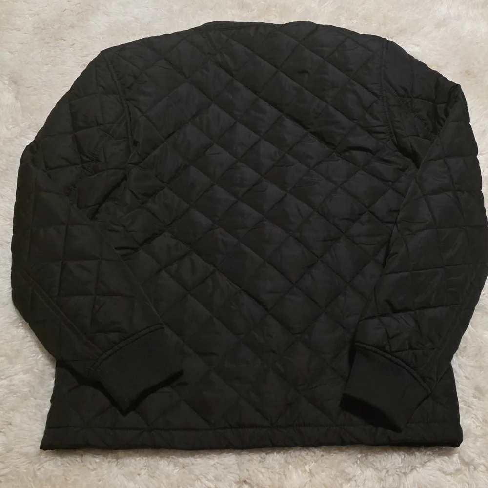 Banana Republic Womens Black Quilted Zipper/Snap Down Jacket Sz. S